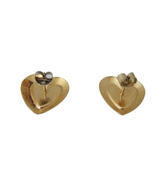 Gold Heart Earrings, Enameled Gold Glitter Heart … - image 3