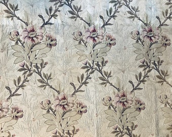 Precioso tejido jacquard francés floral de los años 30 con borde