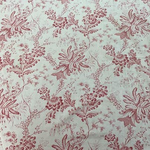 Beautiful length of French nineteenth century red and white floral toile
