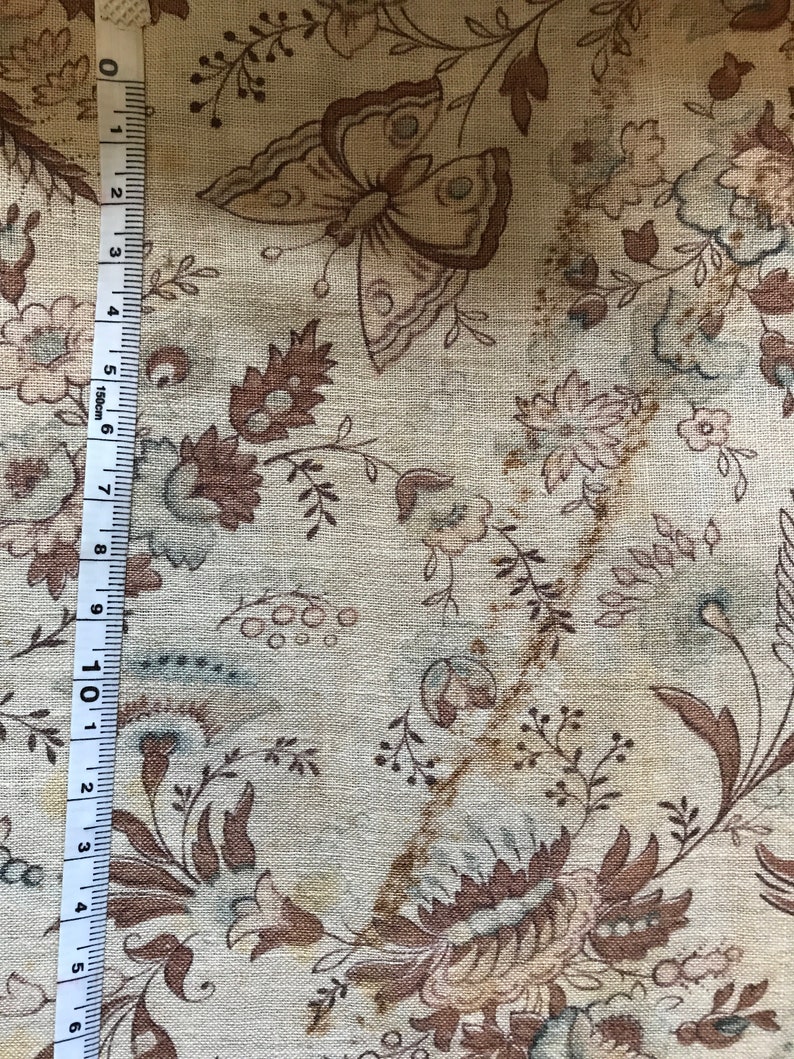 Charming French floral fabric with flowers and butterflies