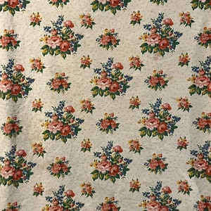 Superbe longueur de tissu imprimé floral Boussac des années 40 image 1