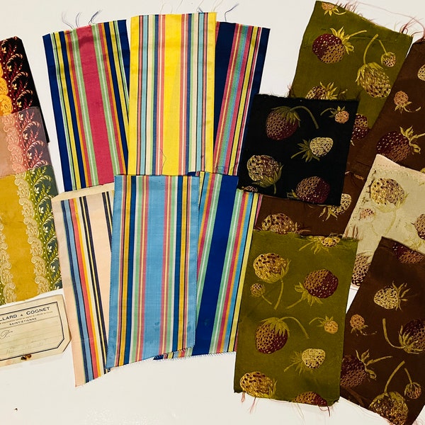 Beautiful collection of 1920s silk jacquard ribbons from St Etienne