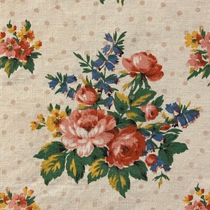 Superbe longueur de tissu imprimé floral Boussac des années 40 image 3
