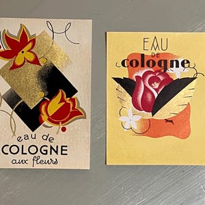 2 Beautiful sets unused Art Deco  perfect French perfume labels
