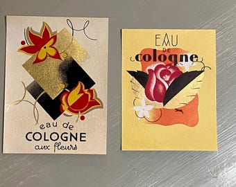 2 Beautiful sets unused Art Deco  perfect French perfume labels