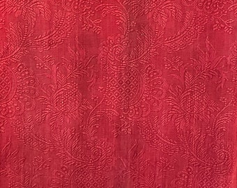 Magnifique pièce de jacquard rouge français vers 1910