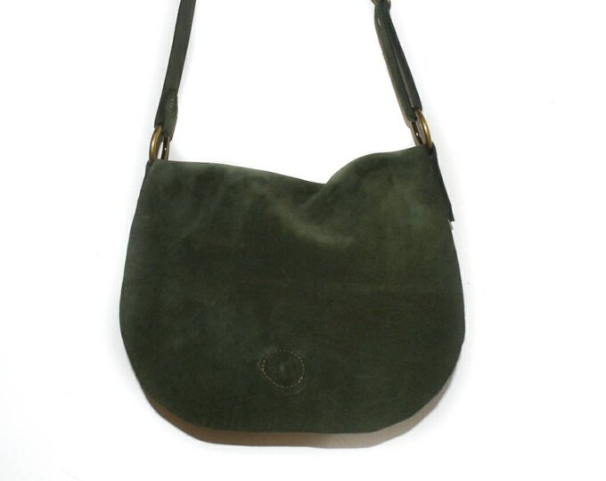 Green Suede Crossbody Bag Etsy