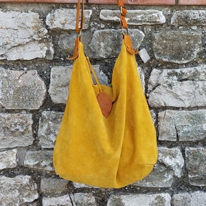 Yellow Suede Bag Etsy Ireland