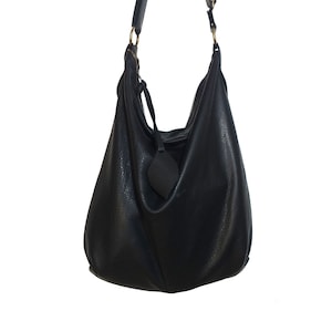 Handmade Black Soft Leather Hobo Bag - Etsy