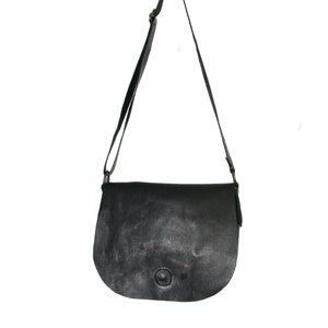 Black leather crossbody bag