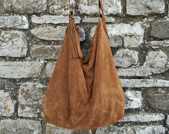 Sac bandoulière en daim camel