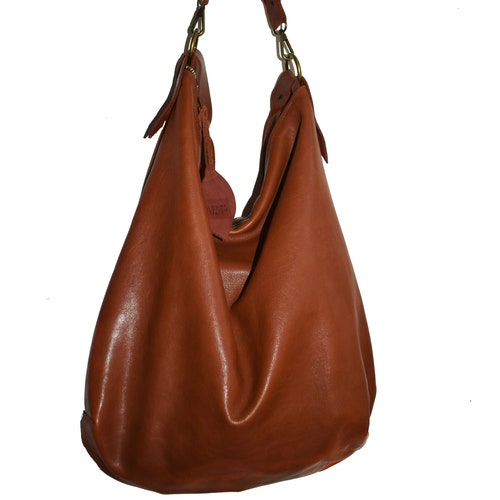 Black Leather Tote Leather Hobo Bag Slouchy Leather Purse Etsy