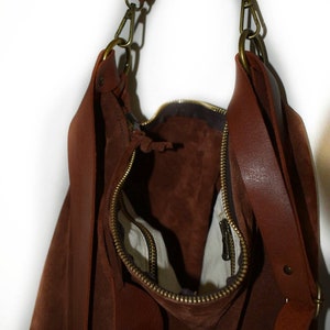 Handmade Cognac Suede Hobo Bag With Leather Shoulder Belt - Etsy