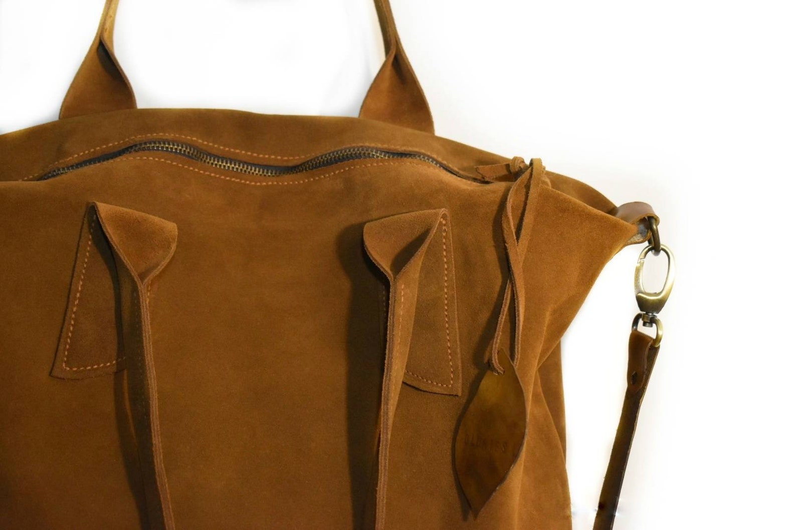 Camel suede tote bag / suede crossbody bag / leather tote bag | Etsy