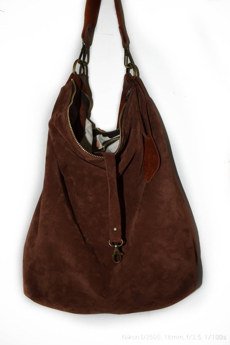 Borsa 'Rodeo' media in pelle scamosciata