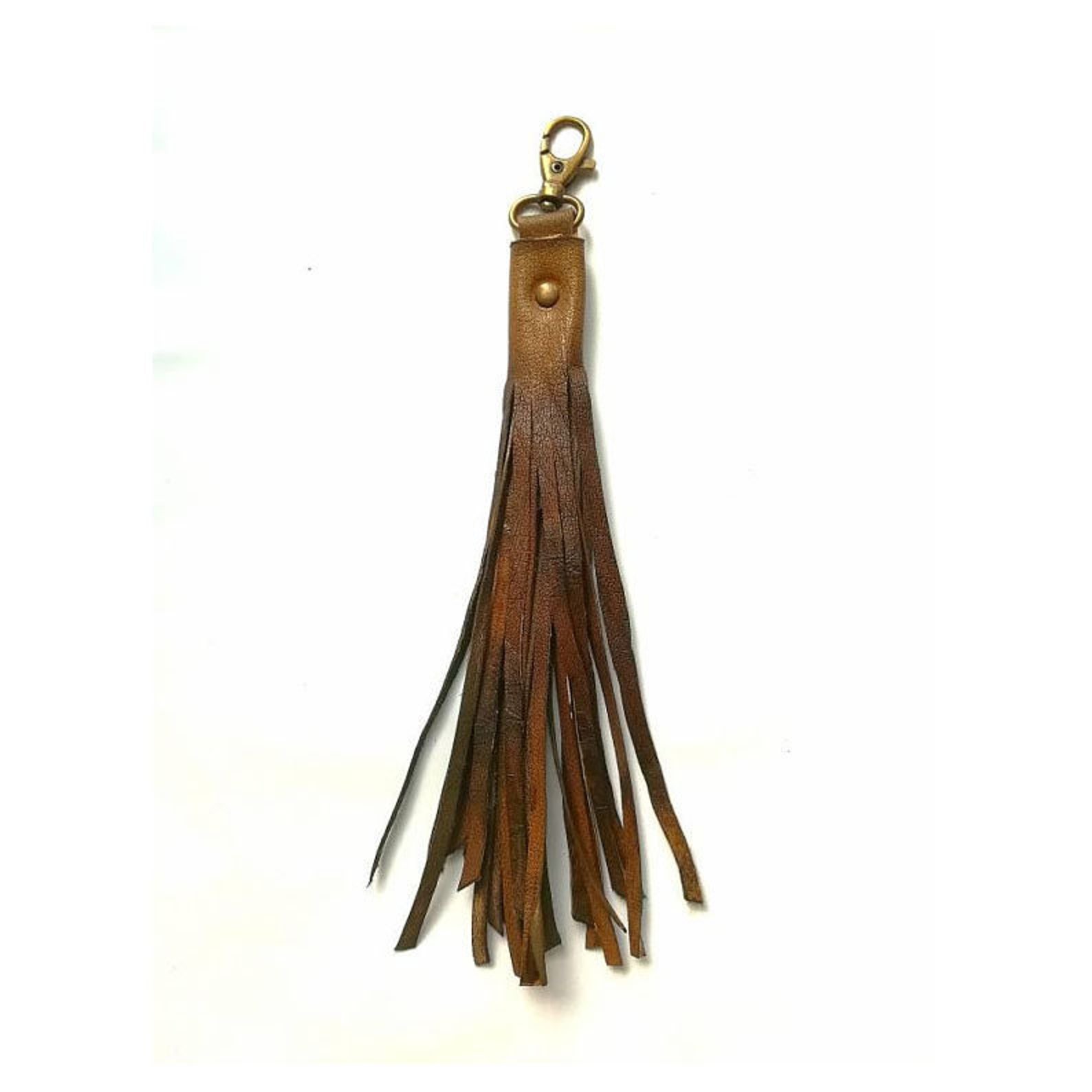 Handmade Leather Tassel Keyrings Etsy
