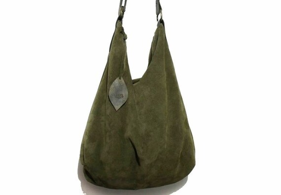 Handmade Olive Green Suede Hobo Bag - Etsy