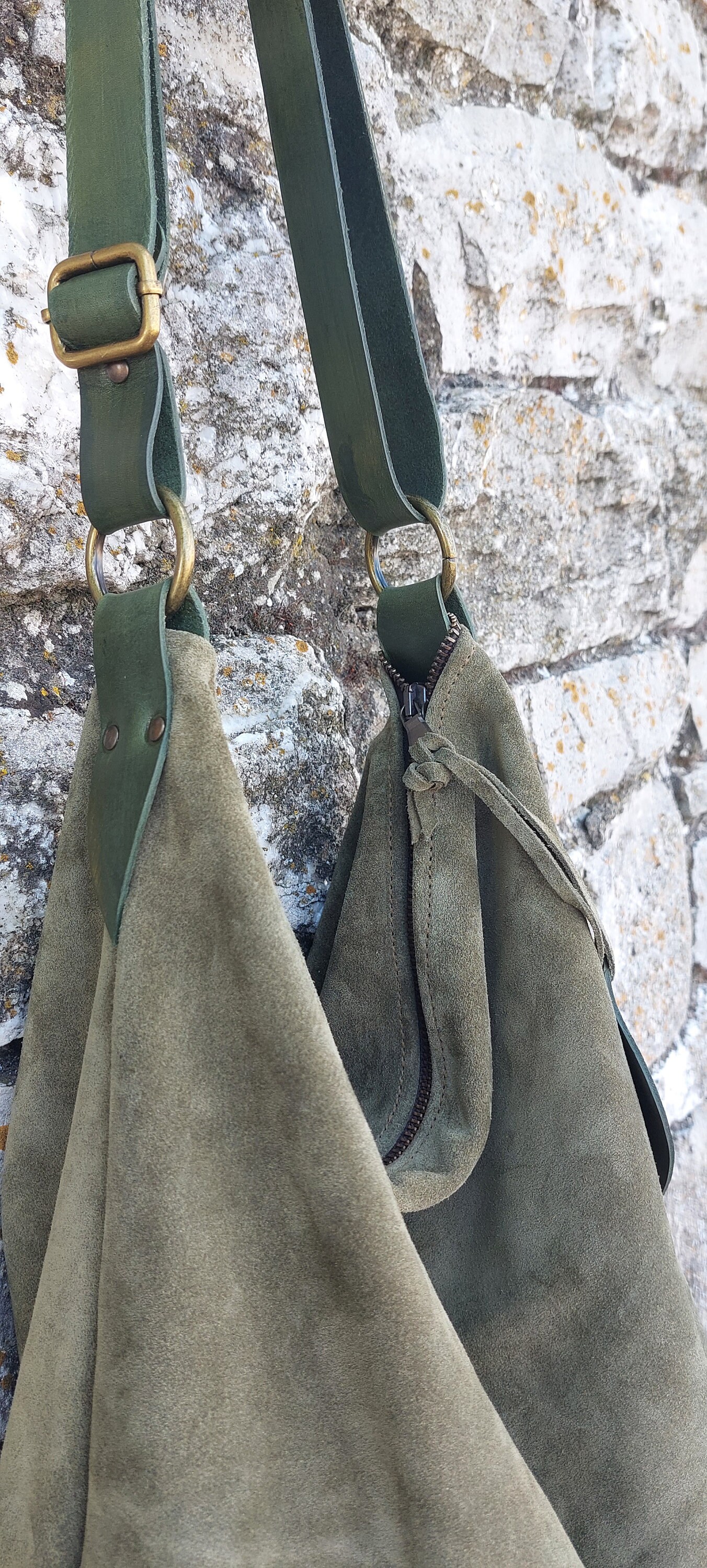 Green suede deals hobo bag