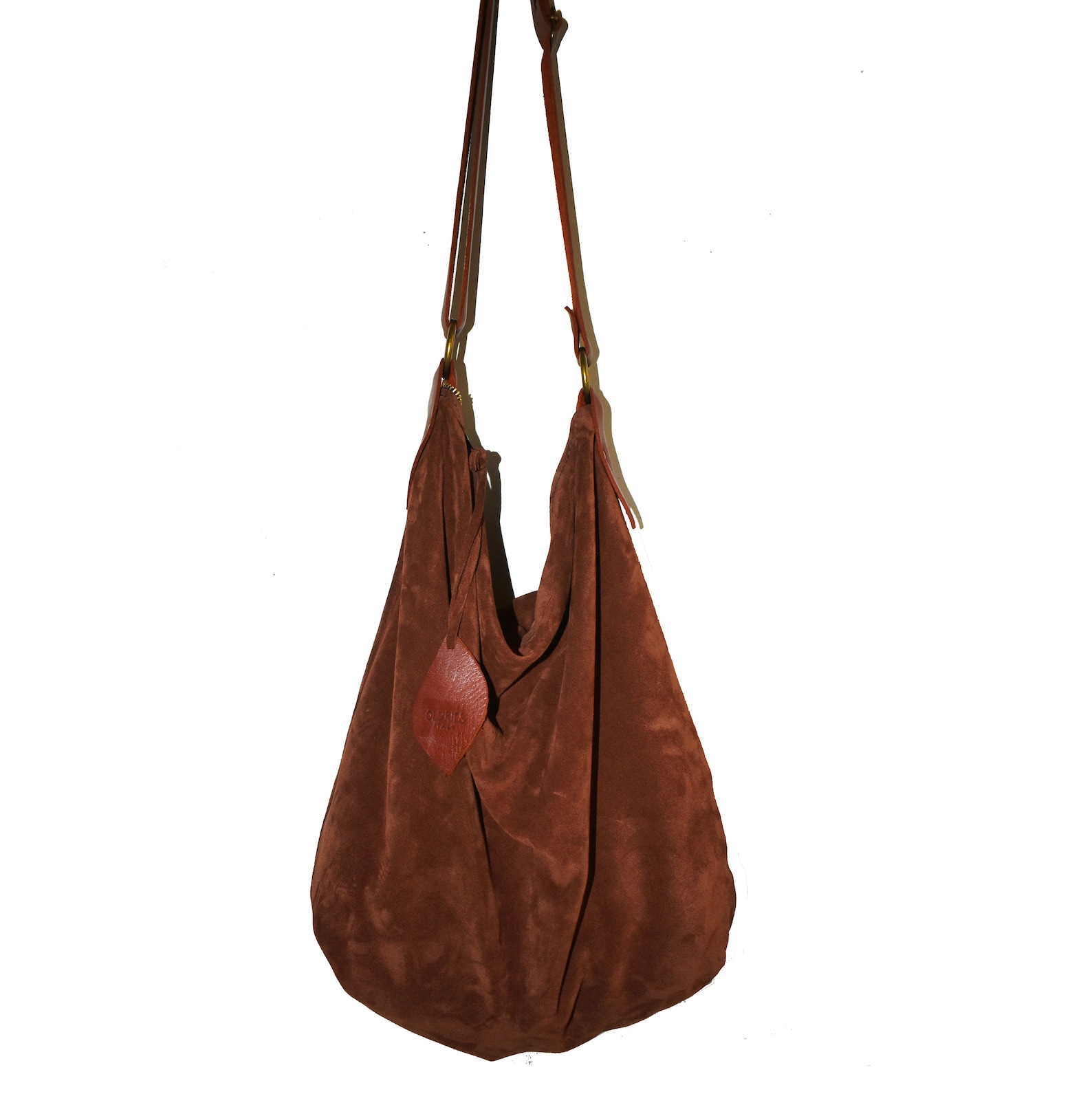 Handmade Cognac Suede Hobo Bag With Leather Shoulder Belt - Etsy