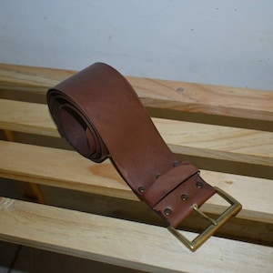 Handmade brown leather belt Woman belt Women belt