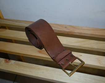 Handmade brown leather belt Woman belt Women belt