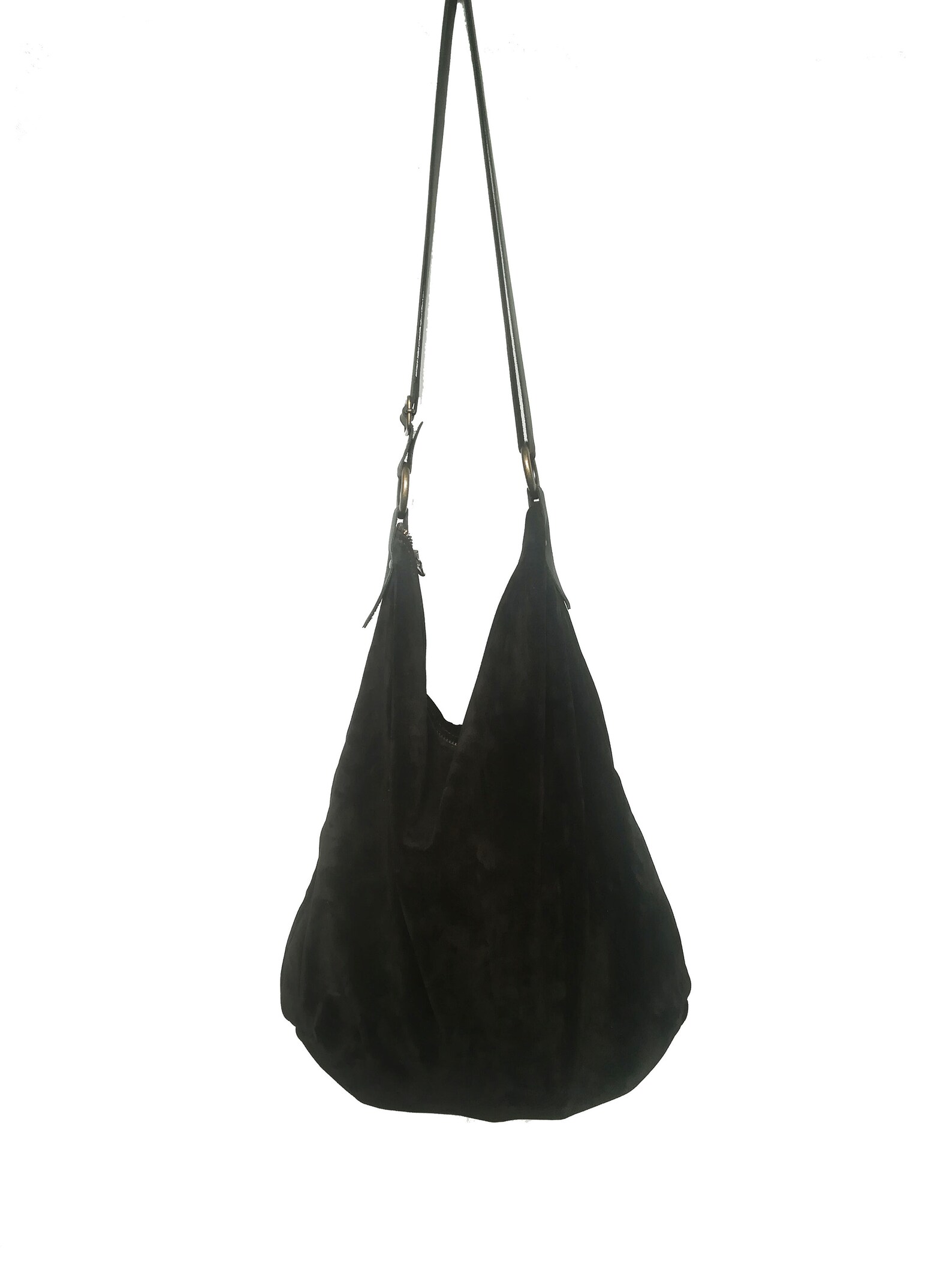 Signature Suede Hobo Bag (Black)