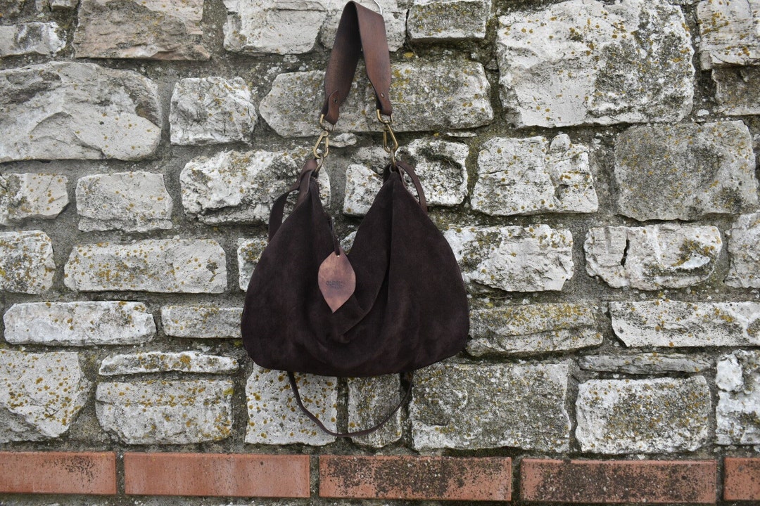 【OVHEE】Flume Suede Hobo Bag　Dark Brown Designer fashion, Seoul-fully created | W Concept