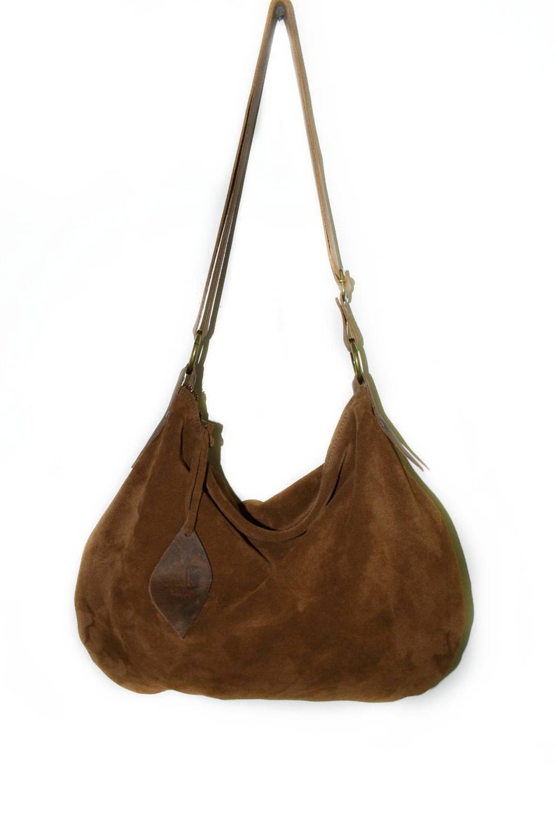Handmade Brown Tobacco Suede Medium Size Hobo Bag Etsy