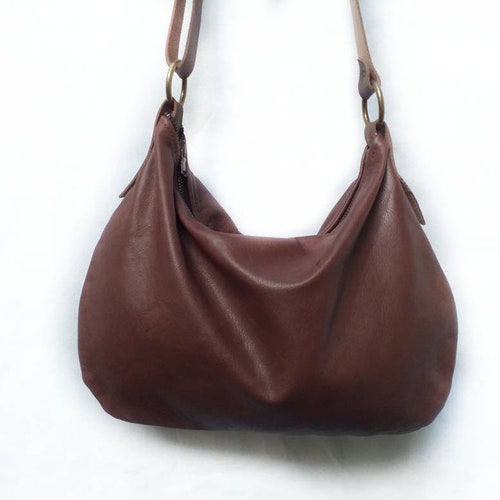 Handmade Cognac Leather Hobo Bag - Etsy