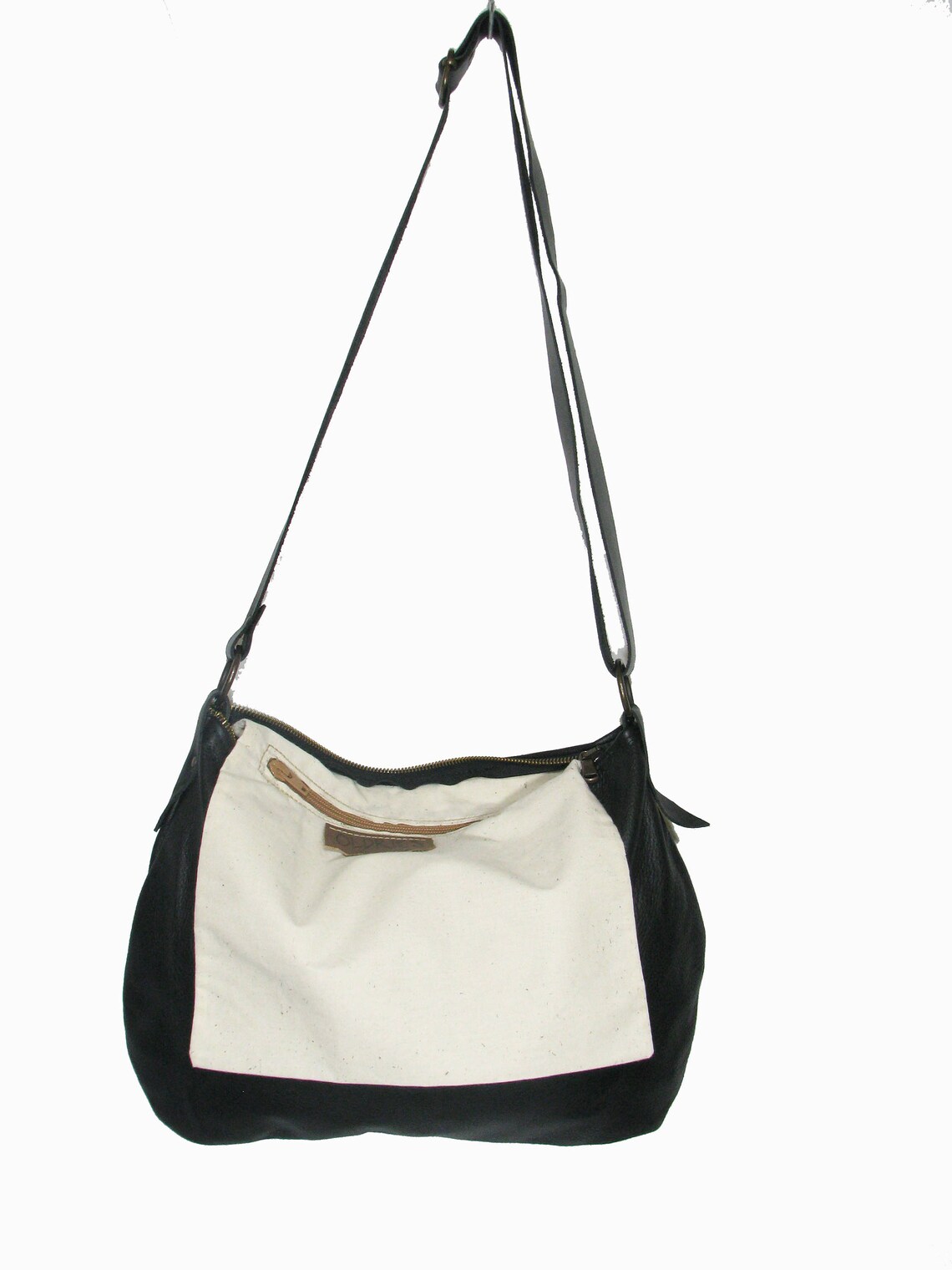 Handmade Black Leather Medium Size Hobo Bag Etsy