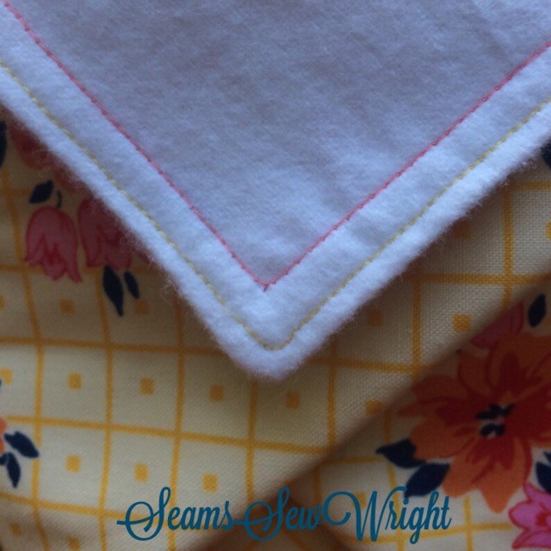 Yellow Check Floral cloth napkins Etsy