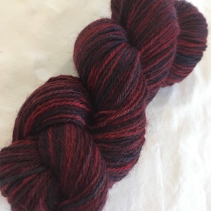 Red Wine Hand-dyed Alpaca/Wool Yarn Sport Weight 300 yds