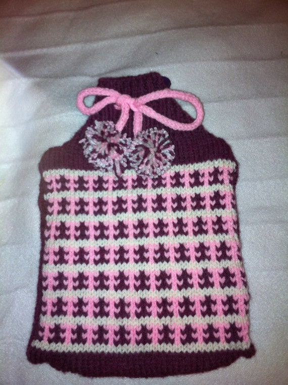 Knitted HotWater Bottle Cover handmade water bottle cozy Etsy