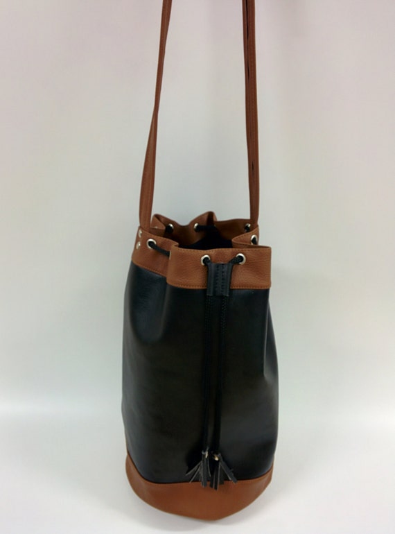 vegan leather bucket bag