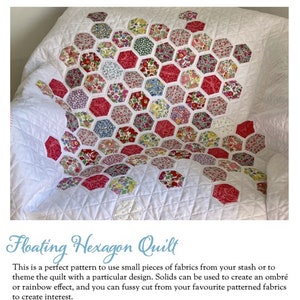 Floating Hexagon Quilt Pattern, PDF, Digital Download image 1