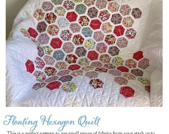 Floating Hexagon Quilt Pattern, PDF, Digital Download