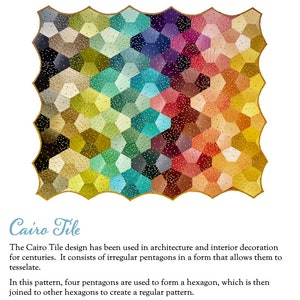 Cairo Tile Quilt Pattern, PDF, Digital Download image 1