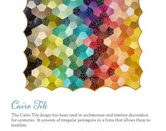 Cairo Tile Quilt Pattern, PDF, Digital Download