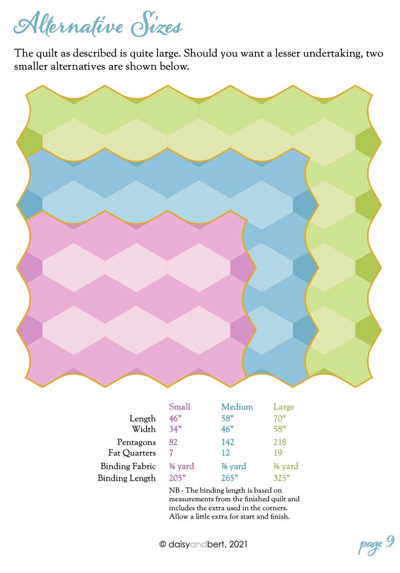 Cairo Tile Quilt Pattern, PDF, Digital Download image 3