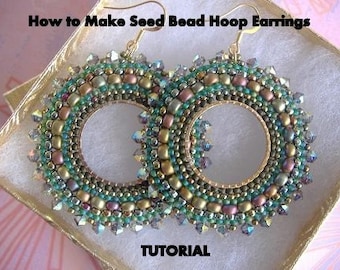 Tutorial - How to Make Seed Bead Hoop Earrings - Beaded Hoop Earrings - Hoop Earrings with Beads