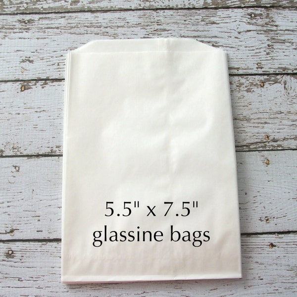 100 BULK Large Glassine Bags - Great Etsy Packaging  5.5" x 7.5"