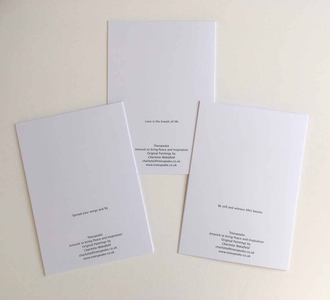 Trio of Blank Greetings Cards Etsy