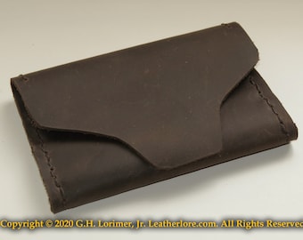Leather Trifold Colonial Hand Crafted Simple Wallet