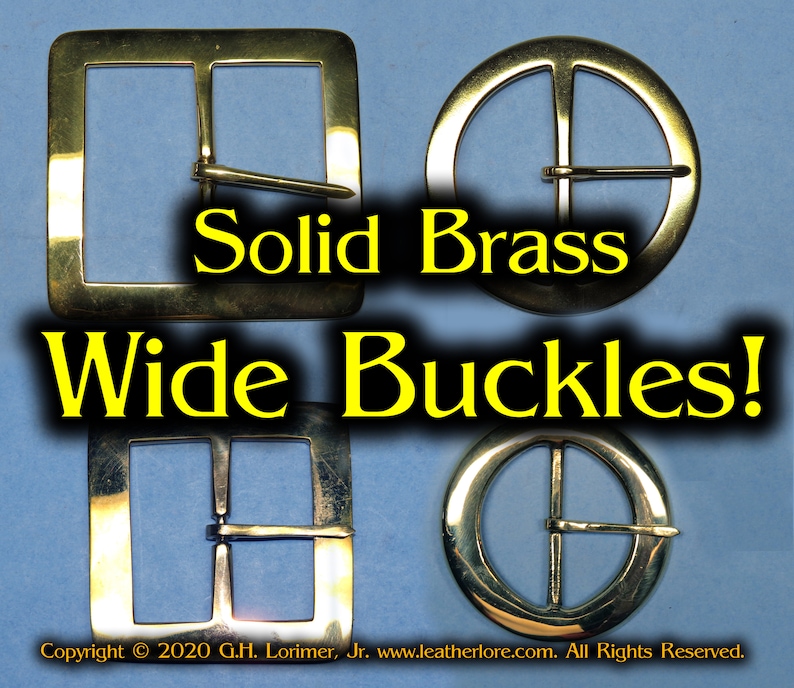 Solid Brass Wide Buckles for PiratesMountain MenReenactorLiving HistoryRenaissanceMedieval