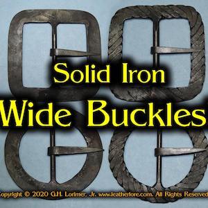 Solid Iron Wide Buckles for Pirates/Mountain Men/Reenactors/Living History/Renaissance/Medieval