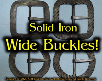 Solid Iron Wide Buckles for Pirates/Mountain Men/Reenactors/Living History/Renaissance/Medieval