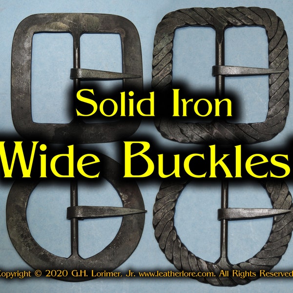 Solid Iron Wide Buckles for Pirates/Mountain Men/Reenactors/Living History/Renaissance/Medieval