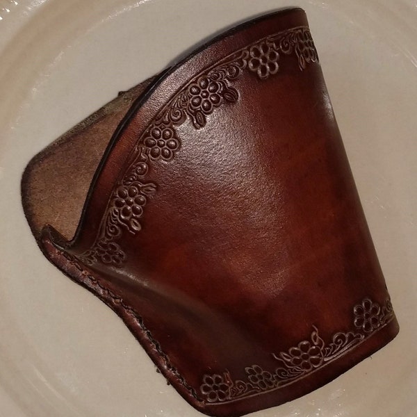 Étui de ceinture à silex en cuir fait main pour la guerre de Sécession et la guerre de Sécession - Style seau complet