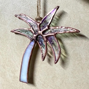 Stained Glass Palm Tree | Palm Tree Ornament | White Palm Tree