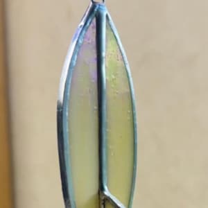 Handmade Surfboard Car Charm | Stained Glass Surfboard | Gift for Surfers Golden Tide Silver